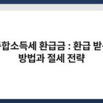 종합소득세 환급금 : 환급 받는 방법과 절세 전략 5