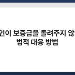 집주인이 보증금을 돌려주지 않을 때 법적 대응 방법 4