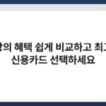 최상의 혜택 쉽게 비교하고 최고의 신용카드 선택하세요 6