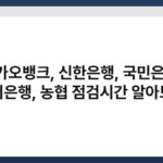 카카오뱅크, 신한은행, 국민은행, 우리은행, 농협 점검시간 알아보기 7