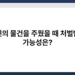 타인의 물건을 주웠을 때 처벌받을 가능성은? 5