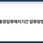 통장압류해지기간 압류방법 5