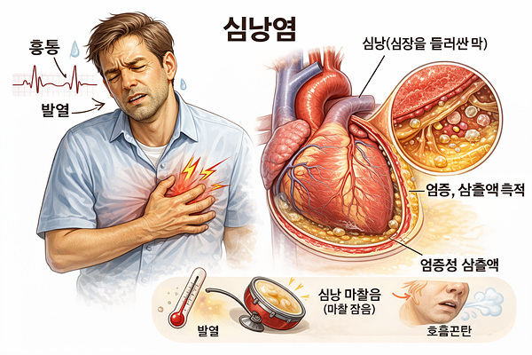 심낭염, 심장을 감싸는 막에 염증이 생길 때 1