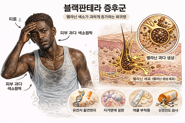 블랙판테라 증후군, 멜라닌 색소가 과하게 증가하는 희귀병 1