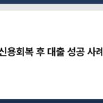 신용회복 후 대출 성공 사례 5