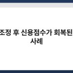 채무조정 후 신용점수가 회복된 실제 사례 2